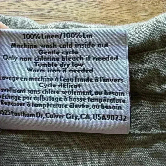 Parachute Sage Green Linen Button-Up Shirt – Small Petite - Picture 8 of 10